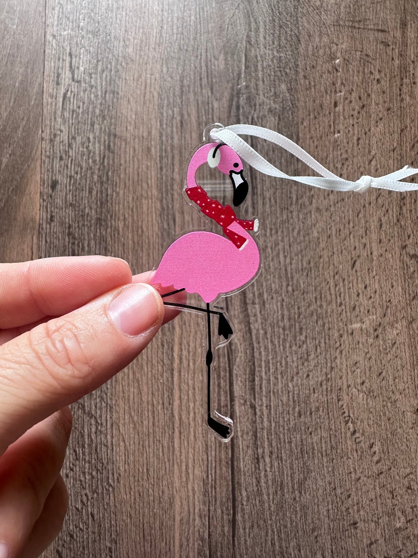 Merry Christmas Hon Flamingo Ornament