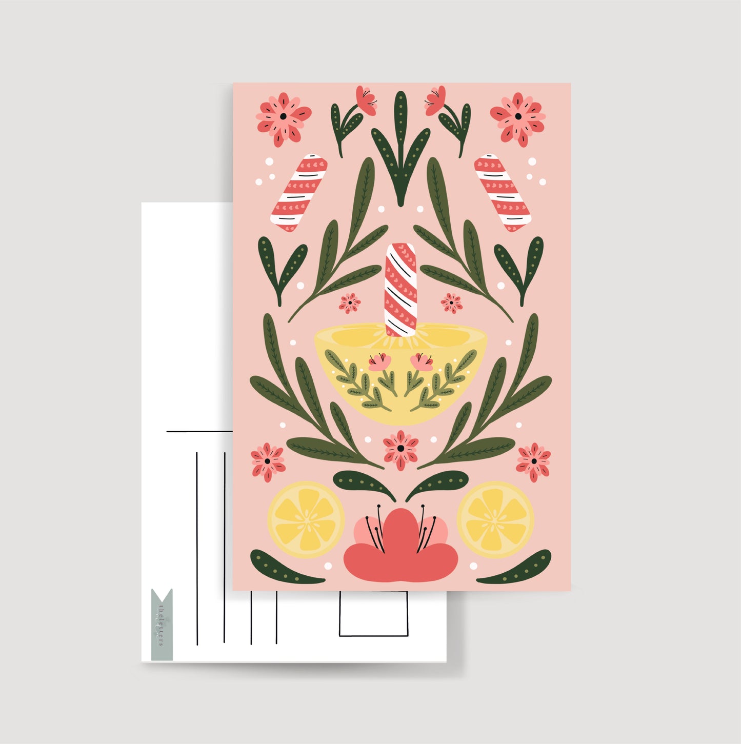 Lemon Peppermint Stick Postcard