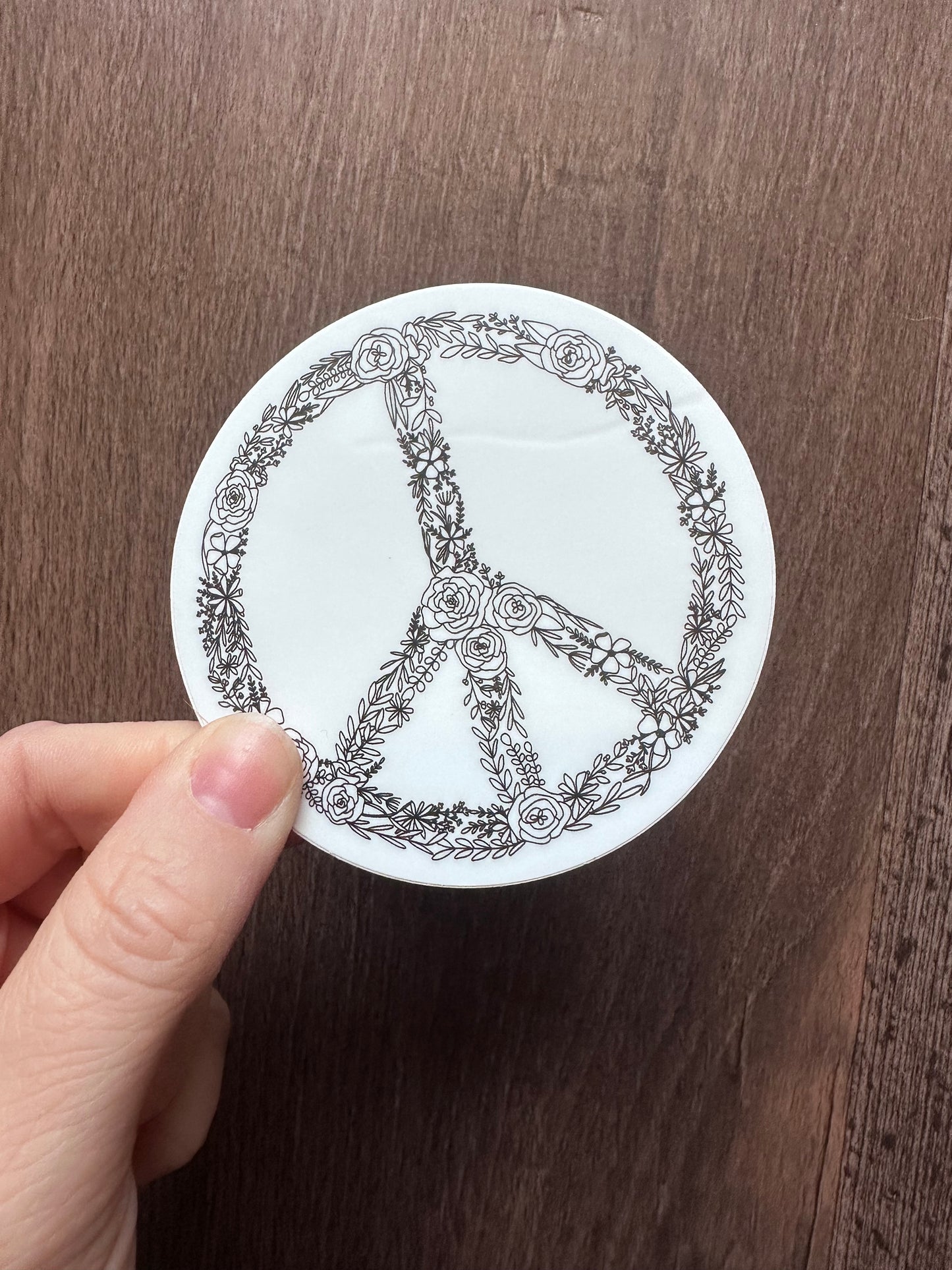 Florals Peace Sign Sticker
