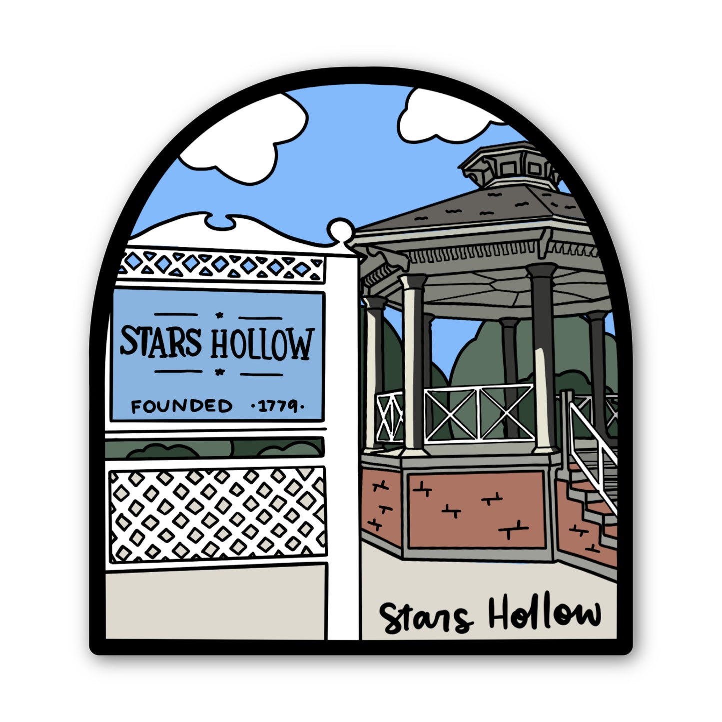 Stars Hollow Badge Sticker