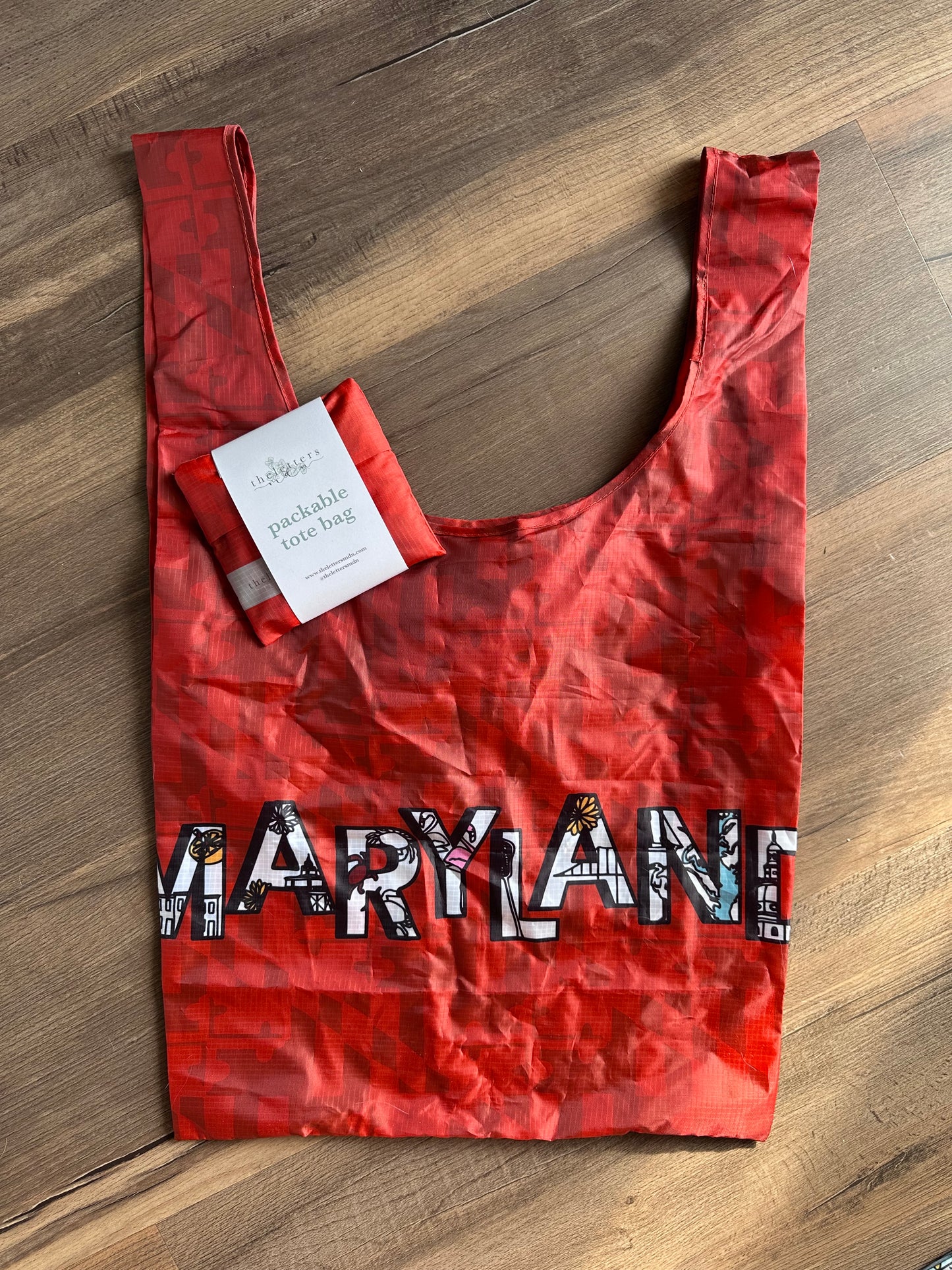 Maryland Icons Packable Tote Bag