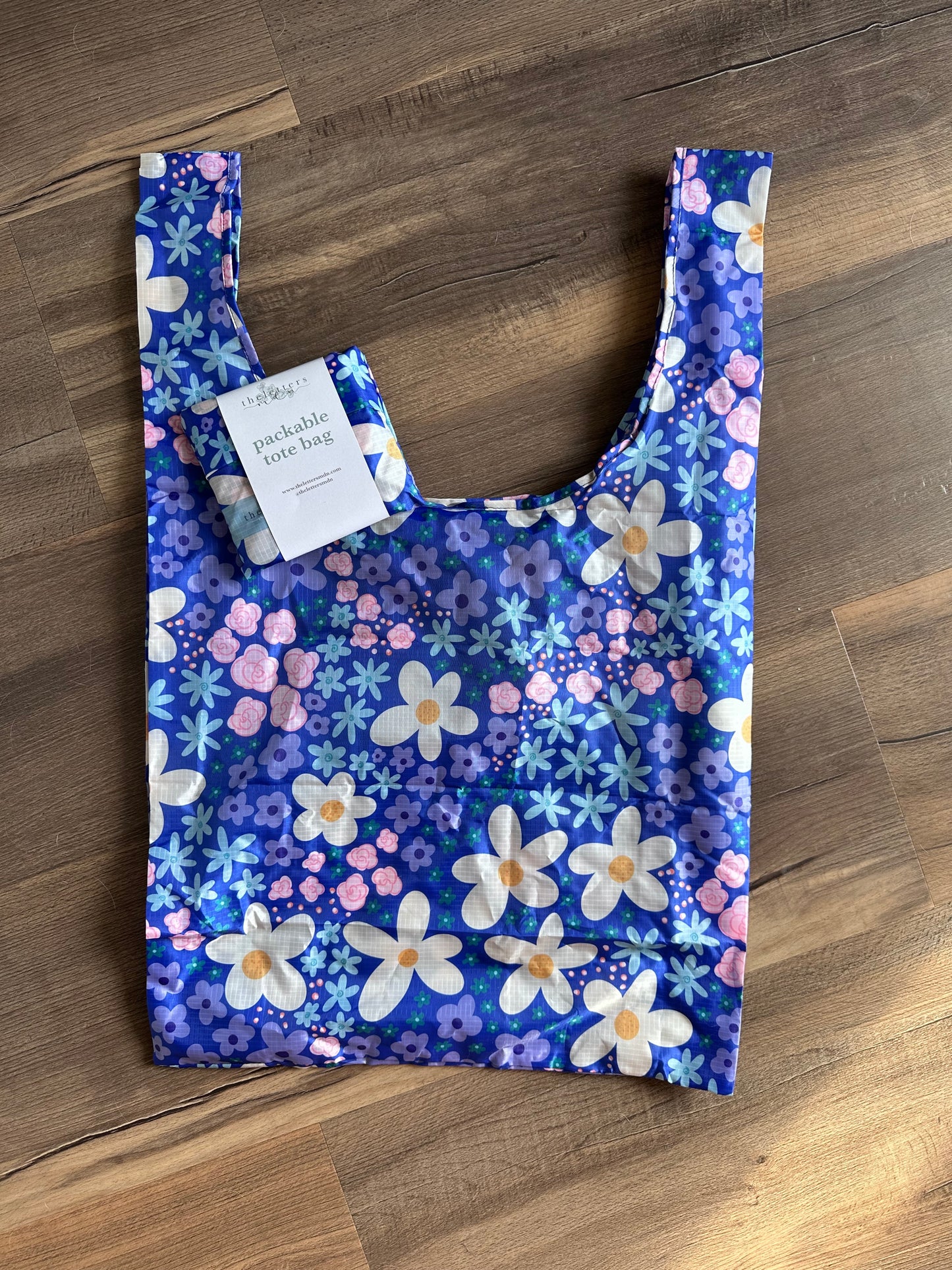 Flower Power Packable Tote Bag