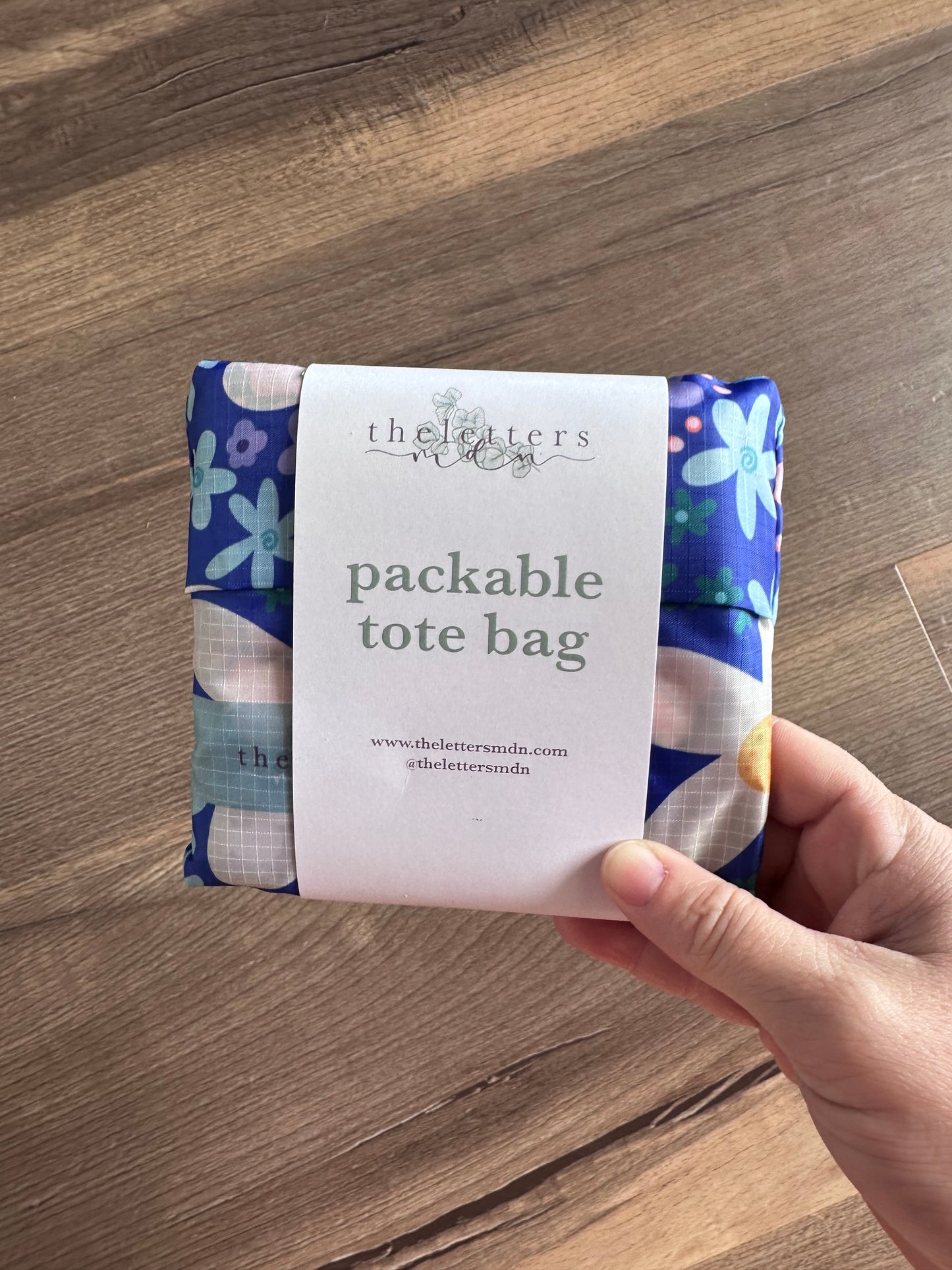 Flower Power Packable Tote Bag