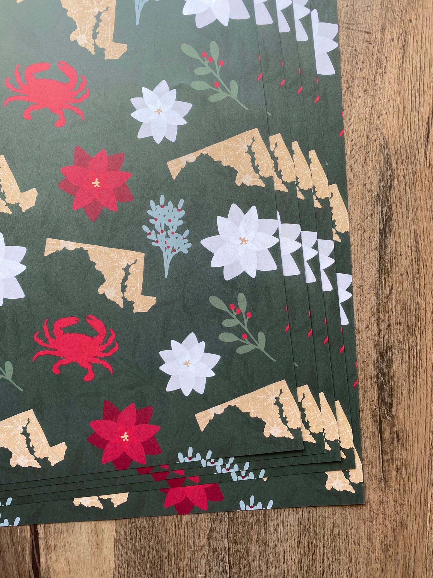 Holiday Maryland Floral Wrapping Paper