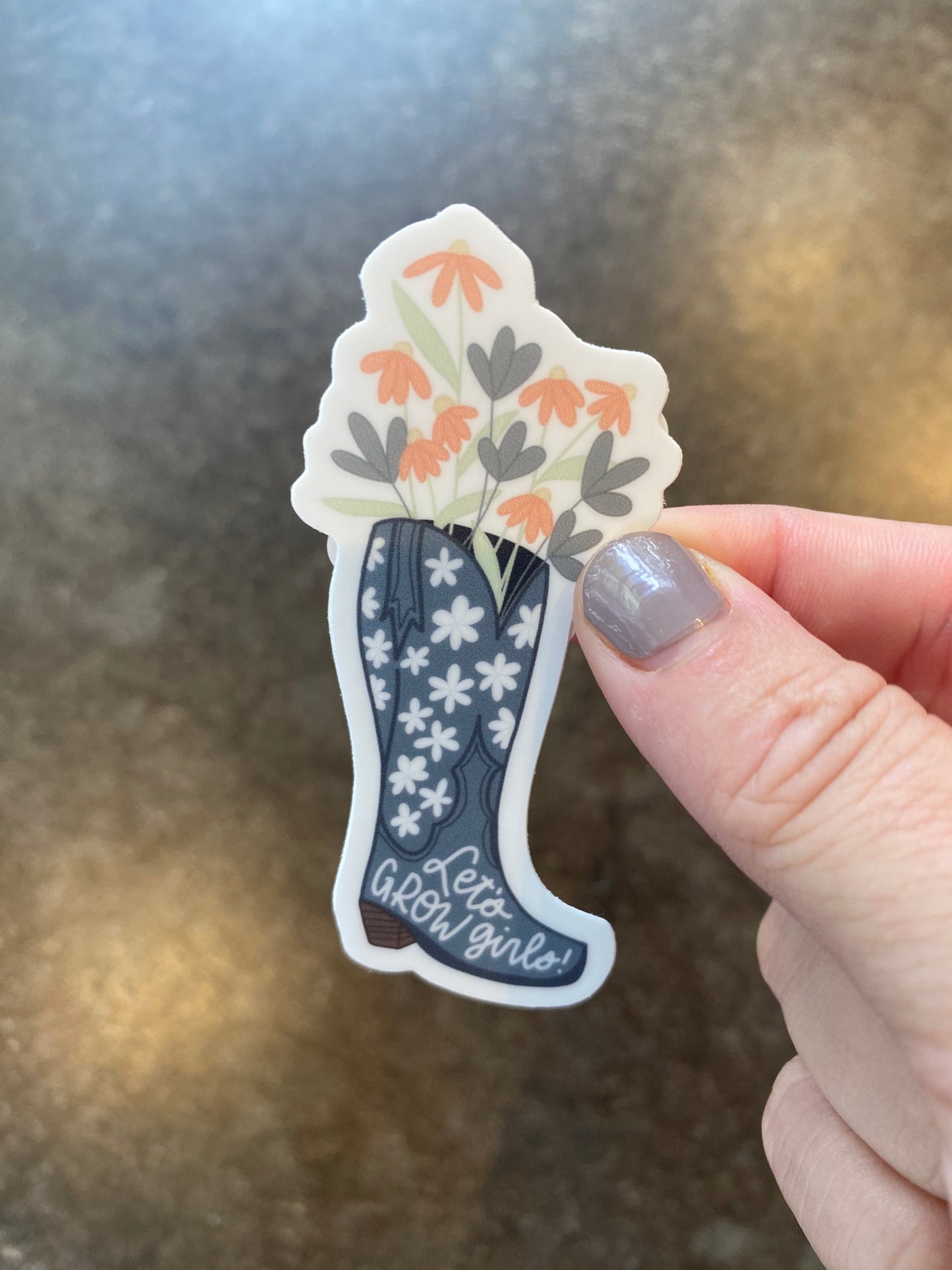 Let's Grow Girls Cowboy Boot Sticker