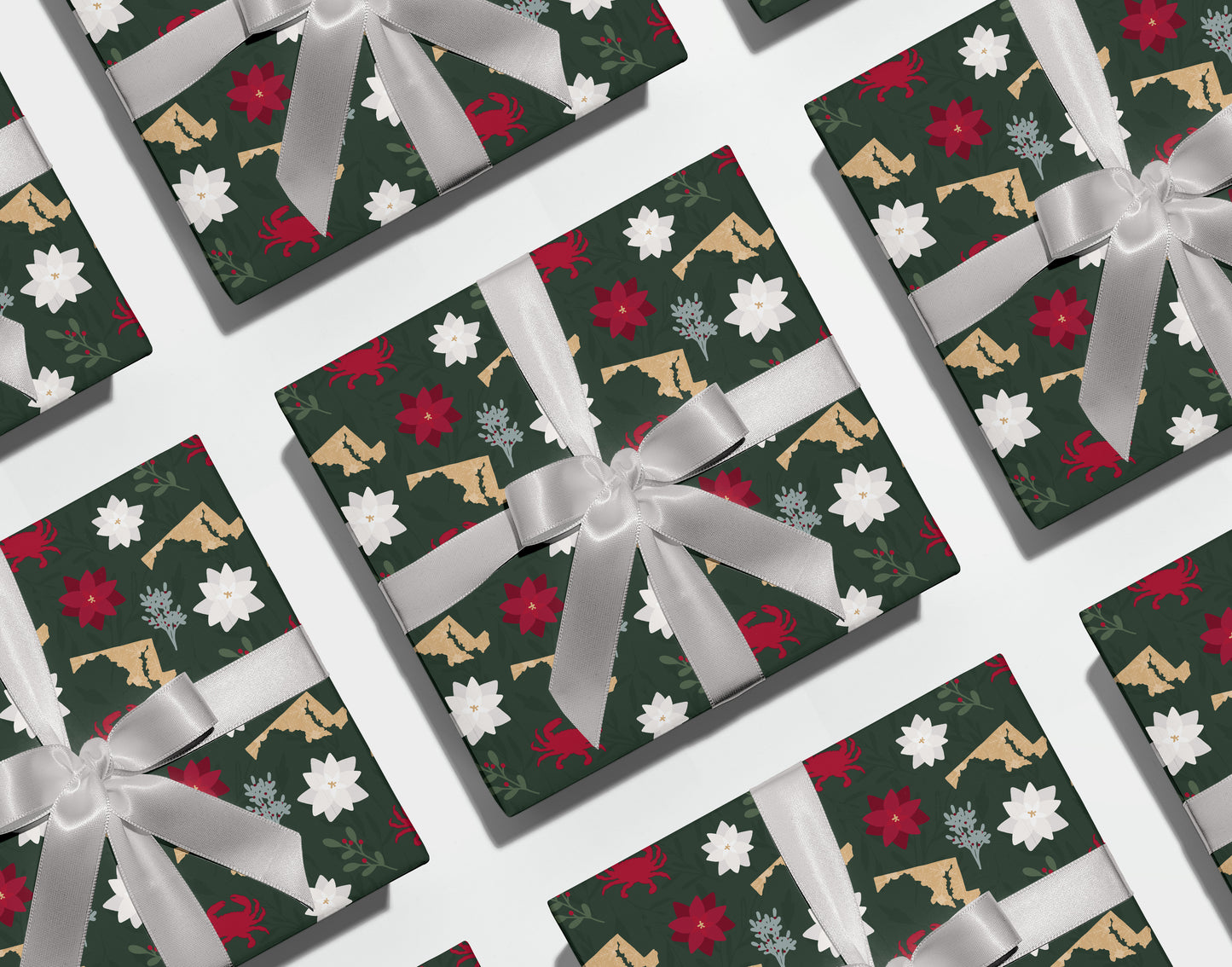 Holiday Maryland Floral Wrapping Paper