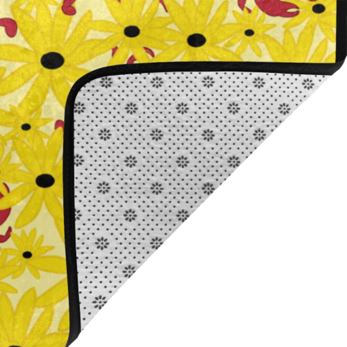 Crabs and Susans Flannel Non Slip Area Rug