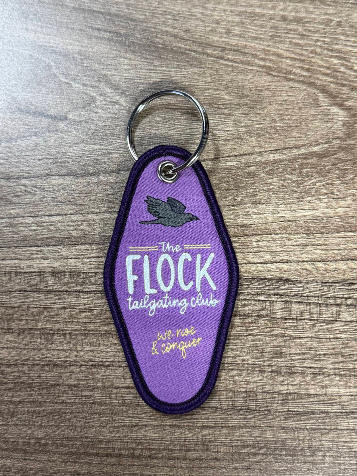 Baltimore Ravens Flock Tailgating Club Patch Keychain