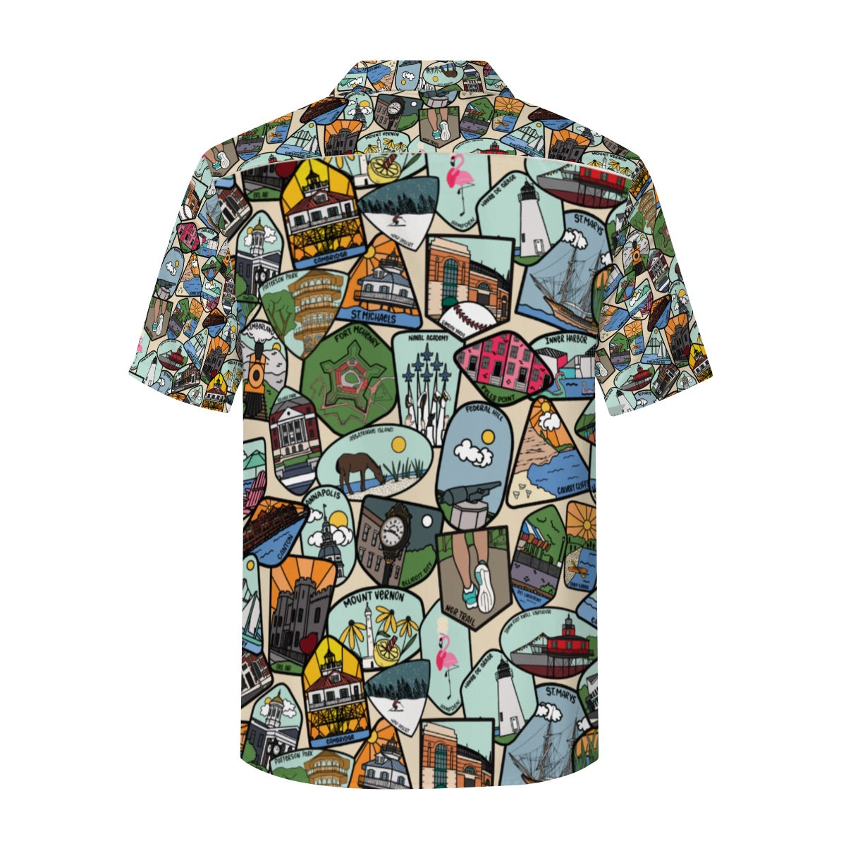 Maryland Badges Men's Short-Sleeve Button-Down Shirt