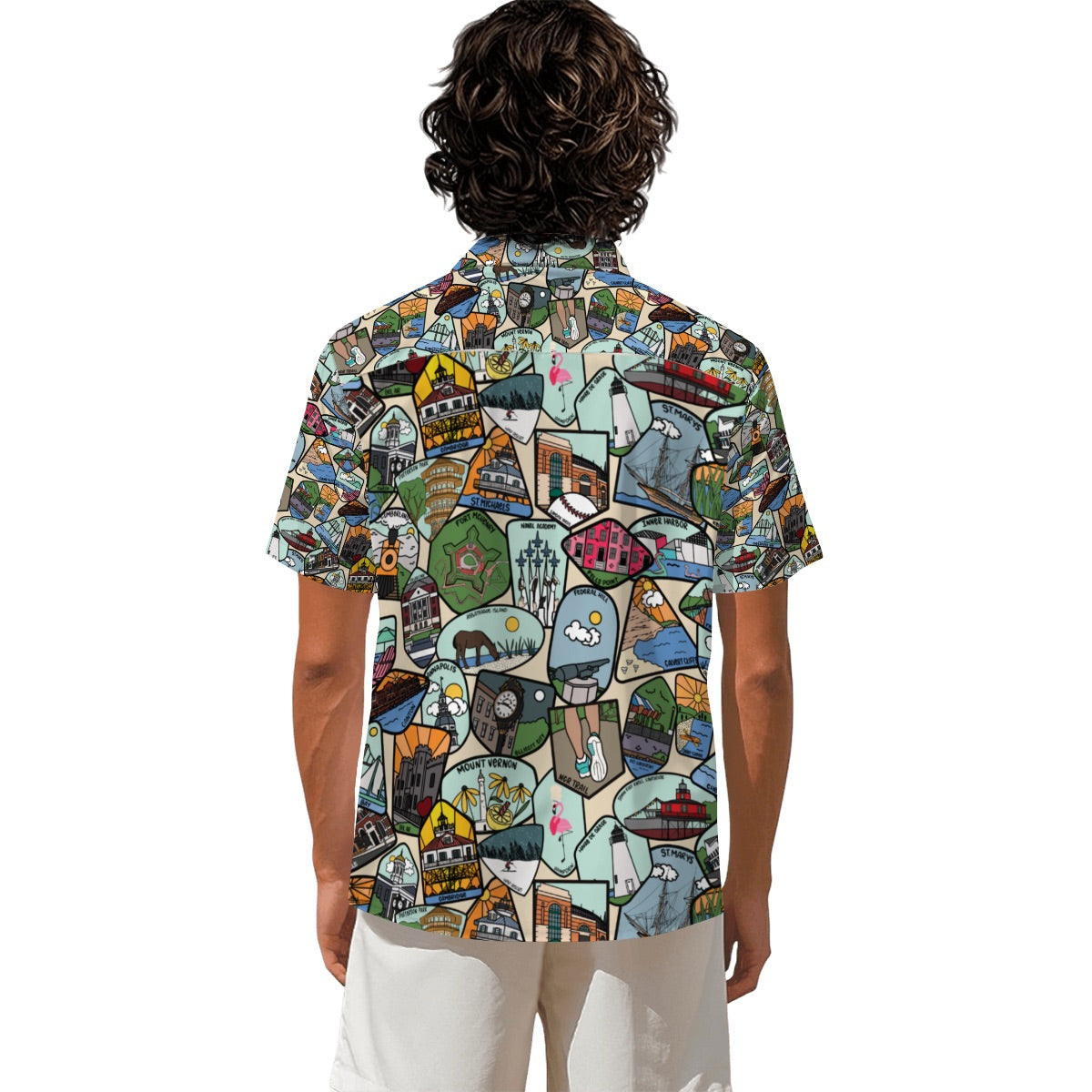 Maryland Badges Men's Short-Sleeve Button-Down Shirt