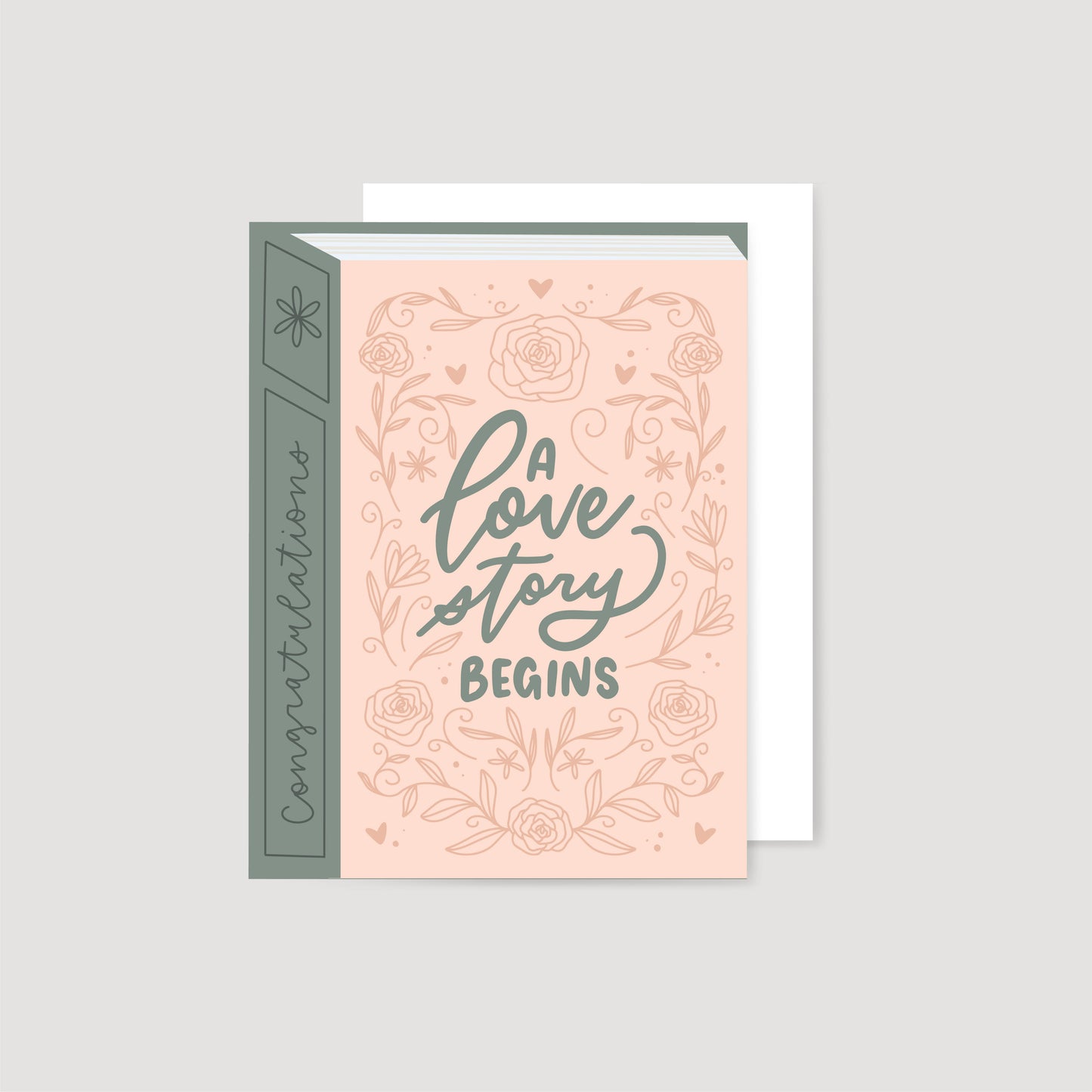 A Love Story Begins Wedding Book Greeting Card