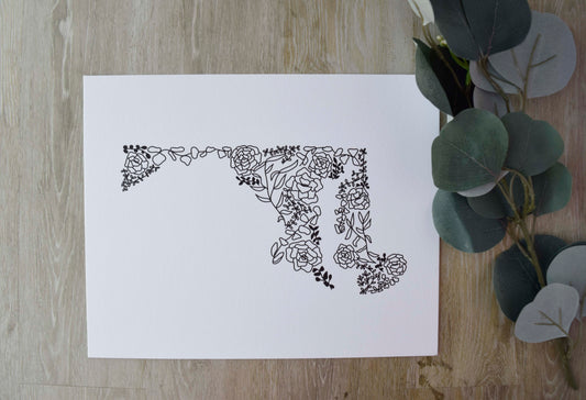 Floral Maryland Art Print
