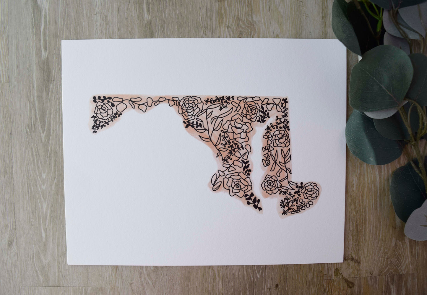 Floral Maryland Art Print