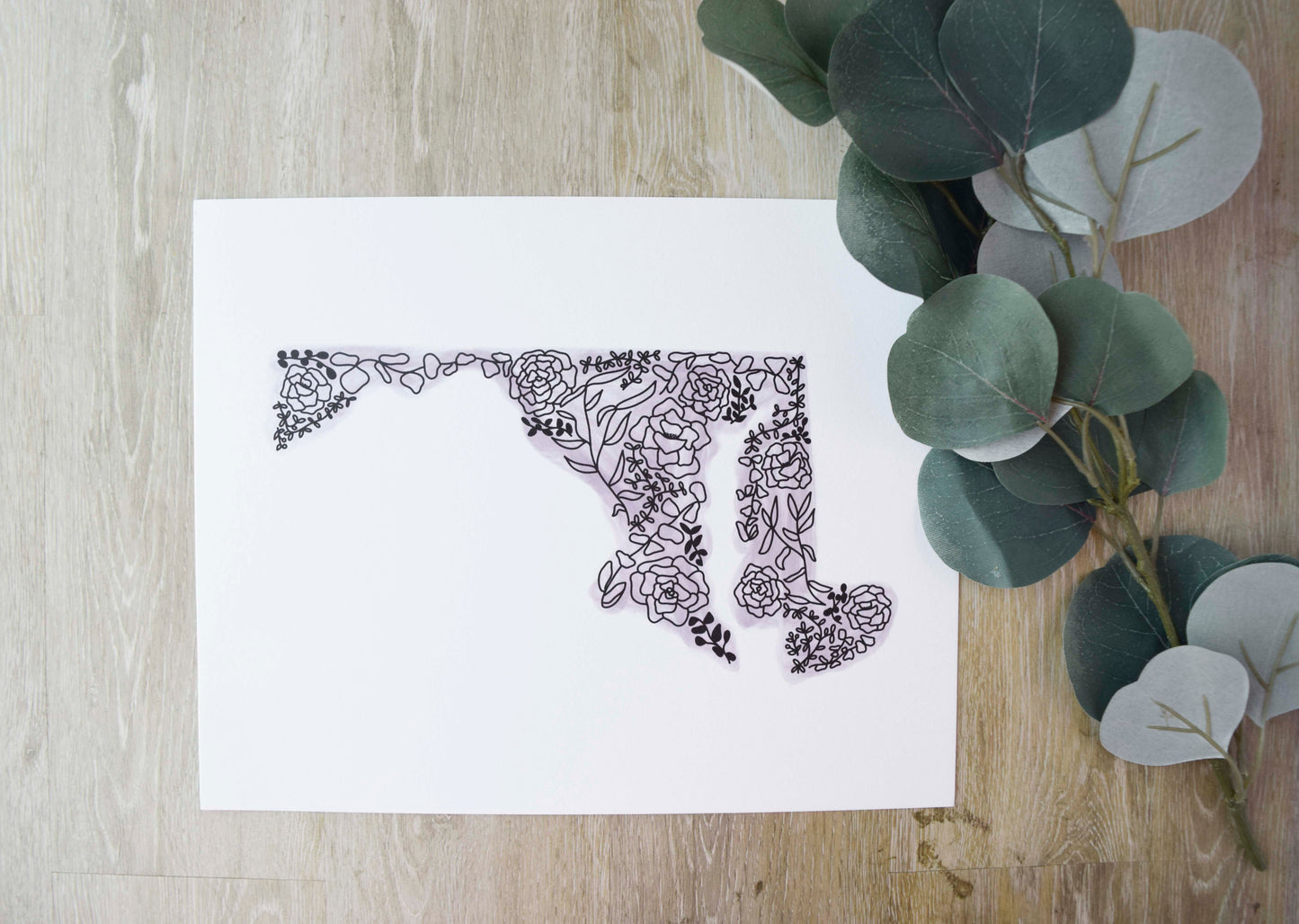 Floral Maryland Art Print