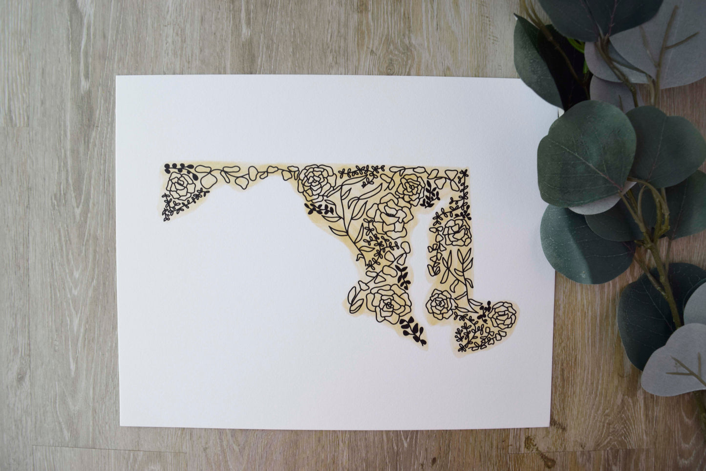 Floral Maryland Art Print