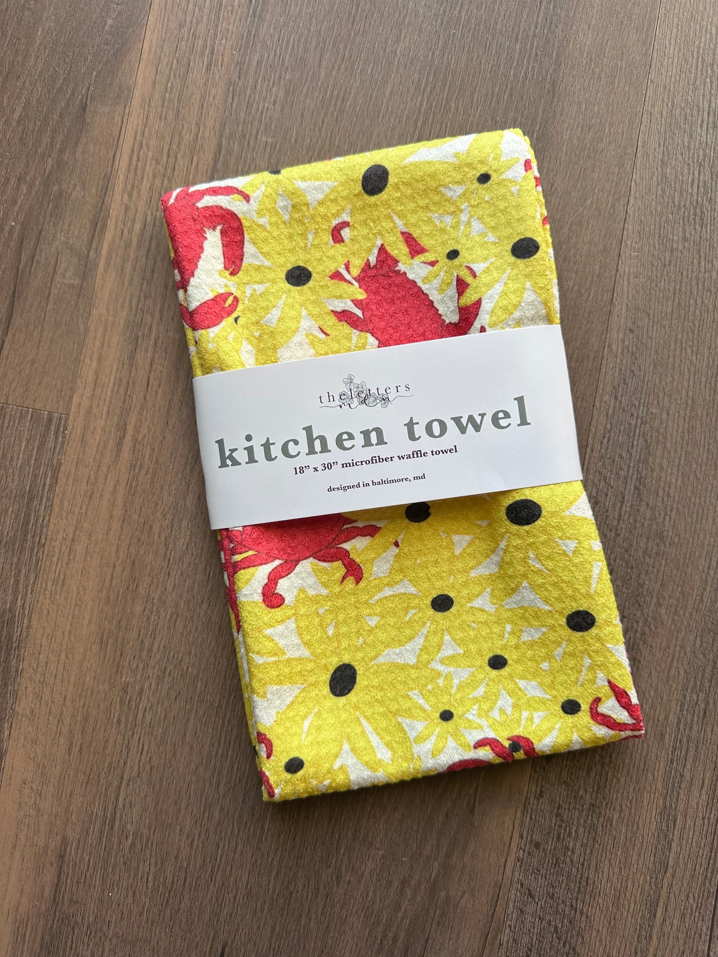 Crabs and Susans Waffle Kitchen Towel