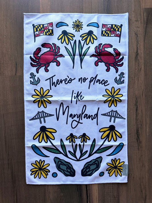 No Place Like Maryland Double Sided Waffle Towel