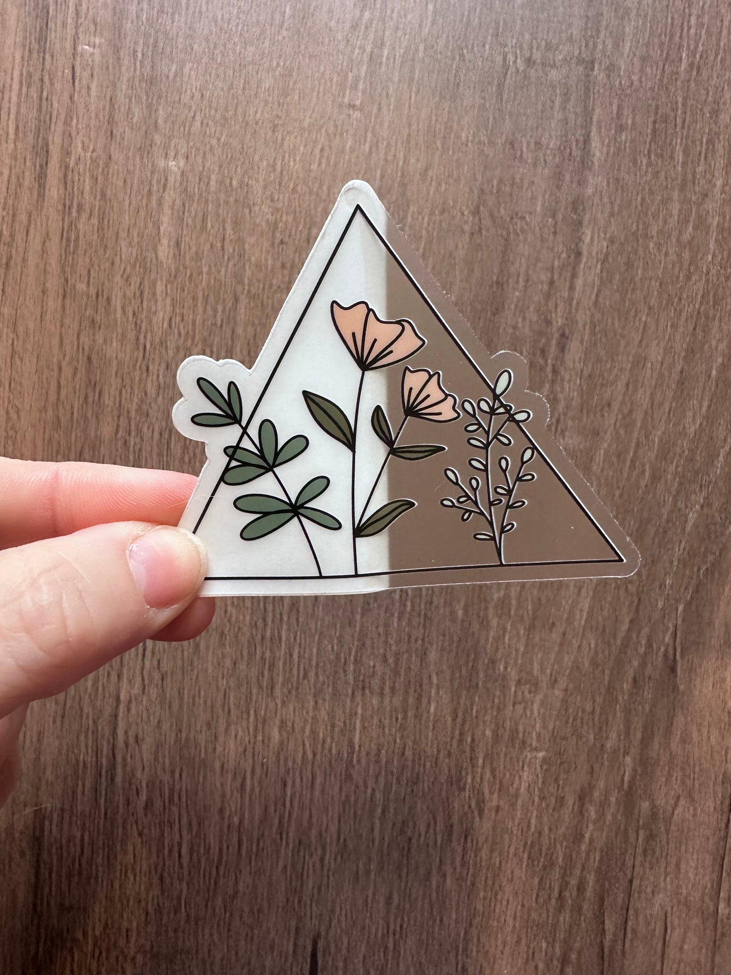 Triangle Floral Transparent Sticker
