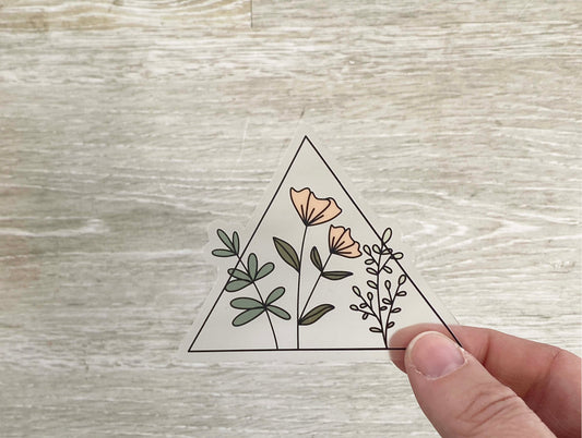 Triangle Floral Transparent Sticker