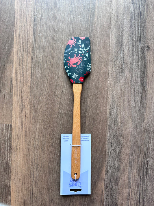 Floral Holiday Crab Silicone Spatula