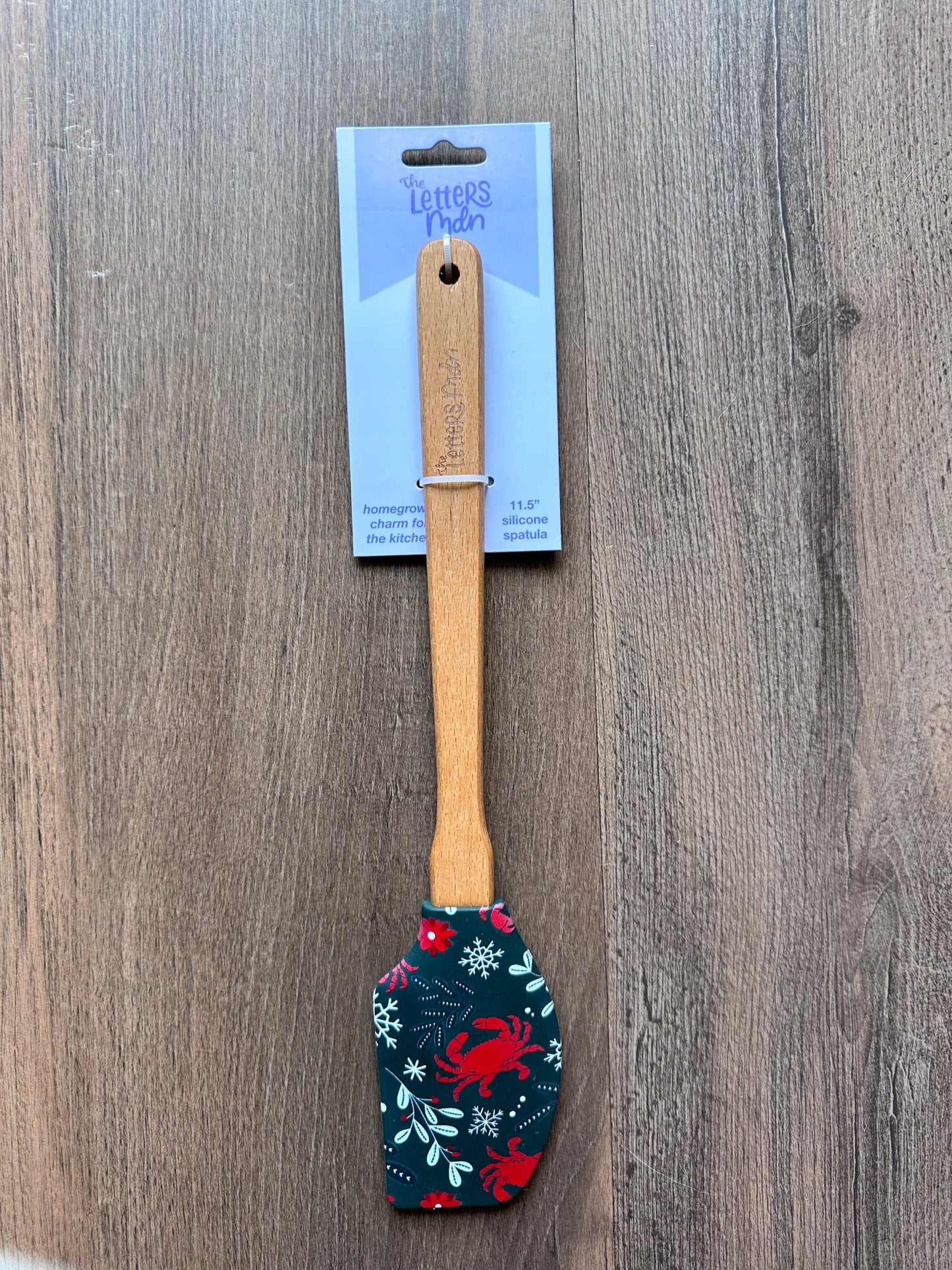 Floral Holiday Crab Silicone Spatula