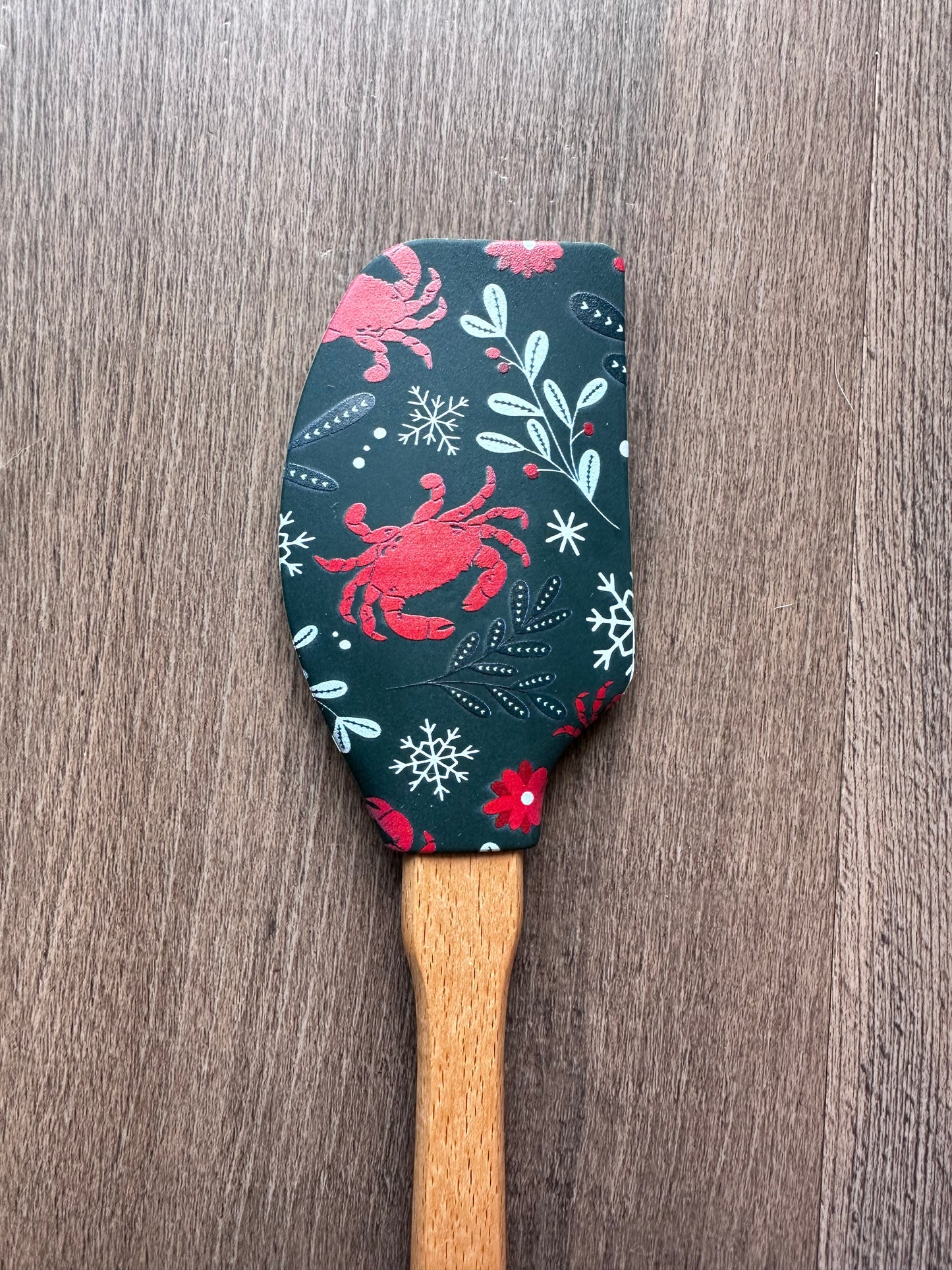 Floral Holiday Crab Silicone Spatula