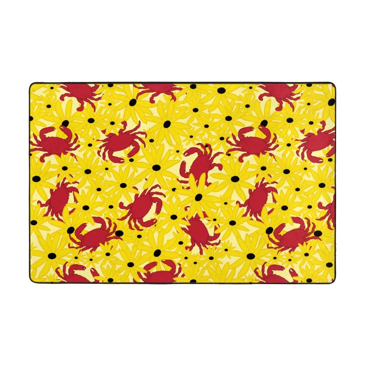 Crabs and Susans Flannel Non Slip Area Rug