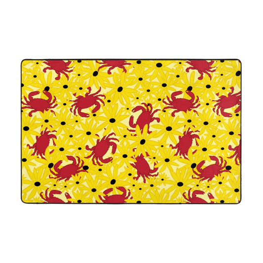 Crabs and Susans Flannel Non Slip Area Rug