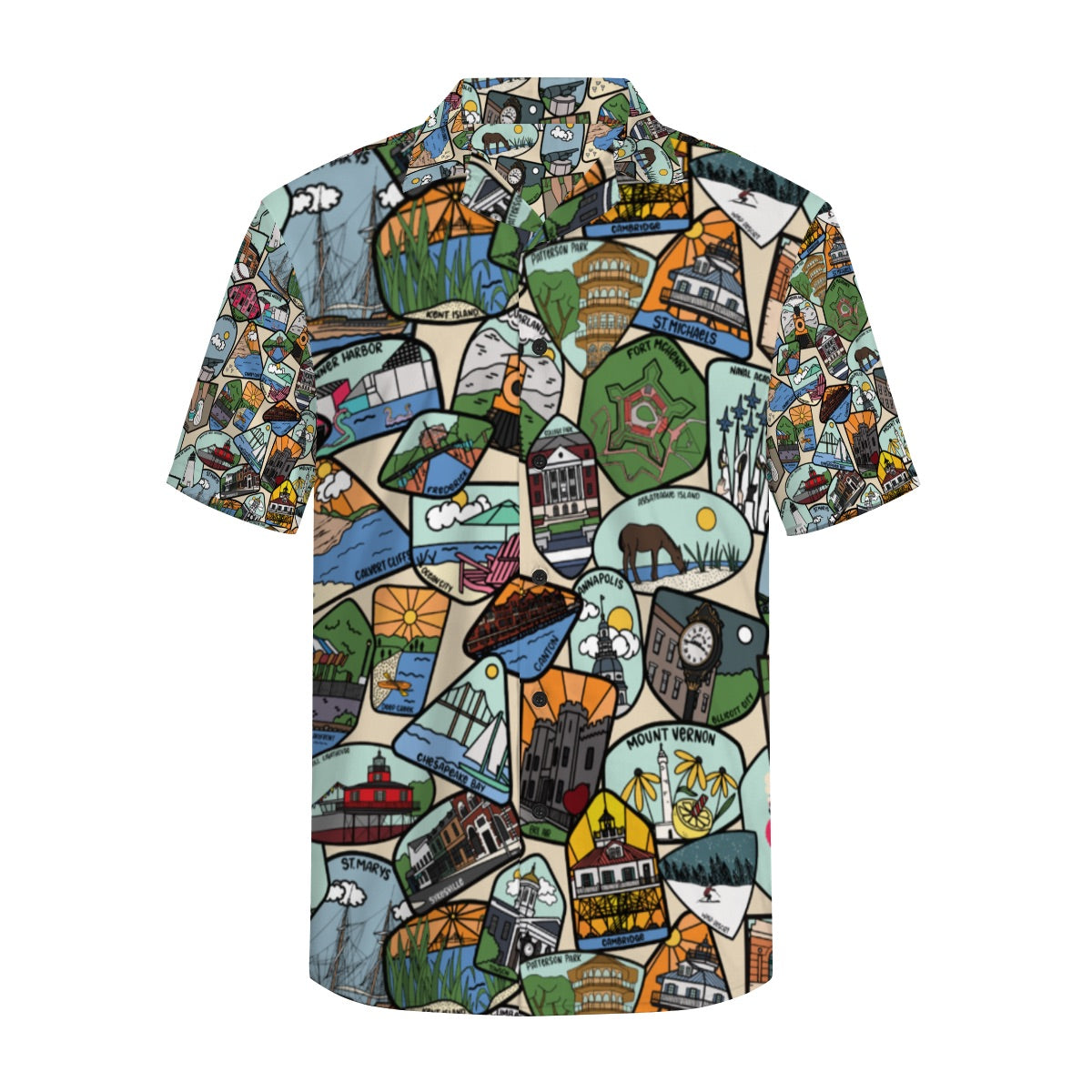 Maryland Badges Men's Short-Sleeve Button-Down Shirt