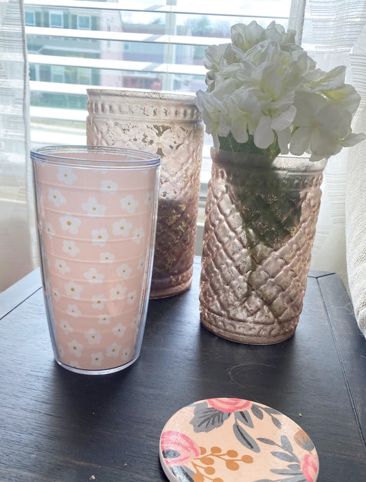Pink Daisies 16 oz Tervis
