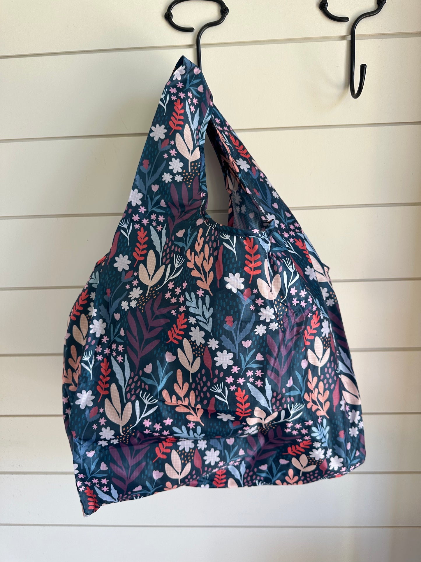 Whimsical Floral Packable Tote Bag