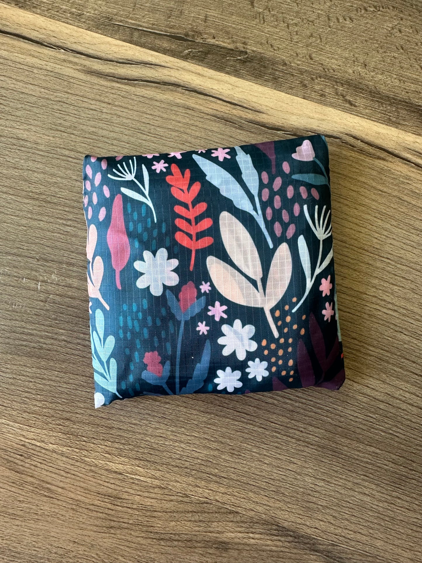 Whimsical Floral Packable Tote Bag